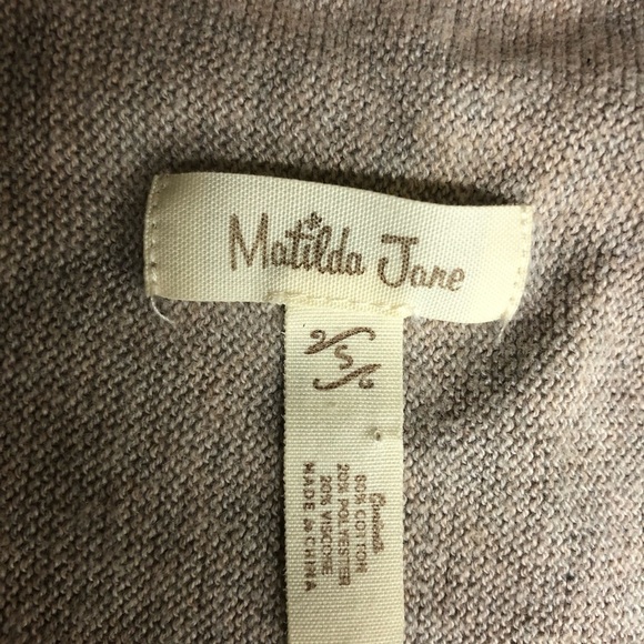 Matilda Jane Small Warm Smile Fringe Tassel Cardigan Draped Sweater Tan - Picture 3 of 6